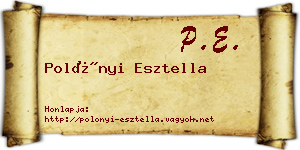 Polónyi Esztella névjegykártya